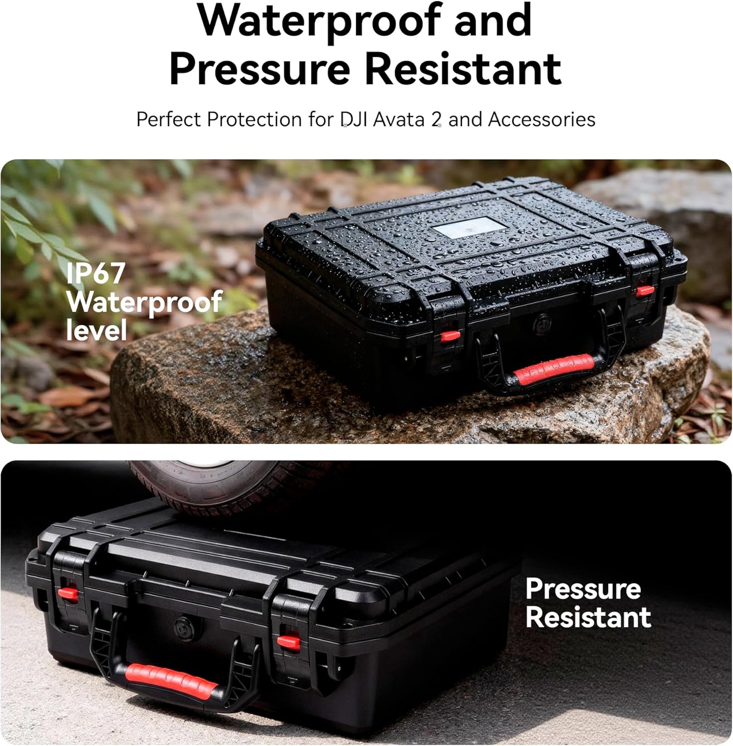 FPVtosky Hard Case for DJI Avata 2 Drone/Fly Smart Combo(for DJI Goggles N3, CASE ONLY), Waterproof Carrying Case for RC Motion 3, FPV Remote Controller 3 and Battery Accessories