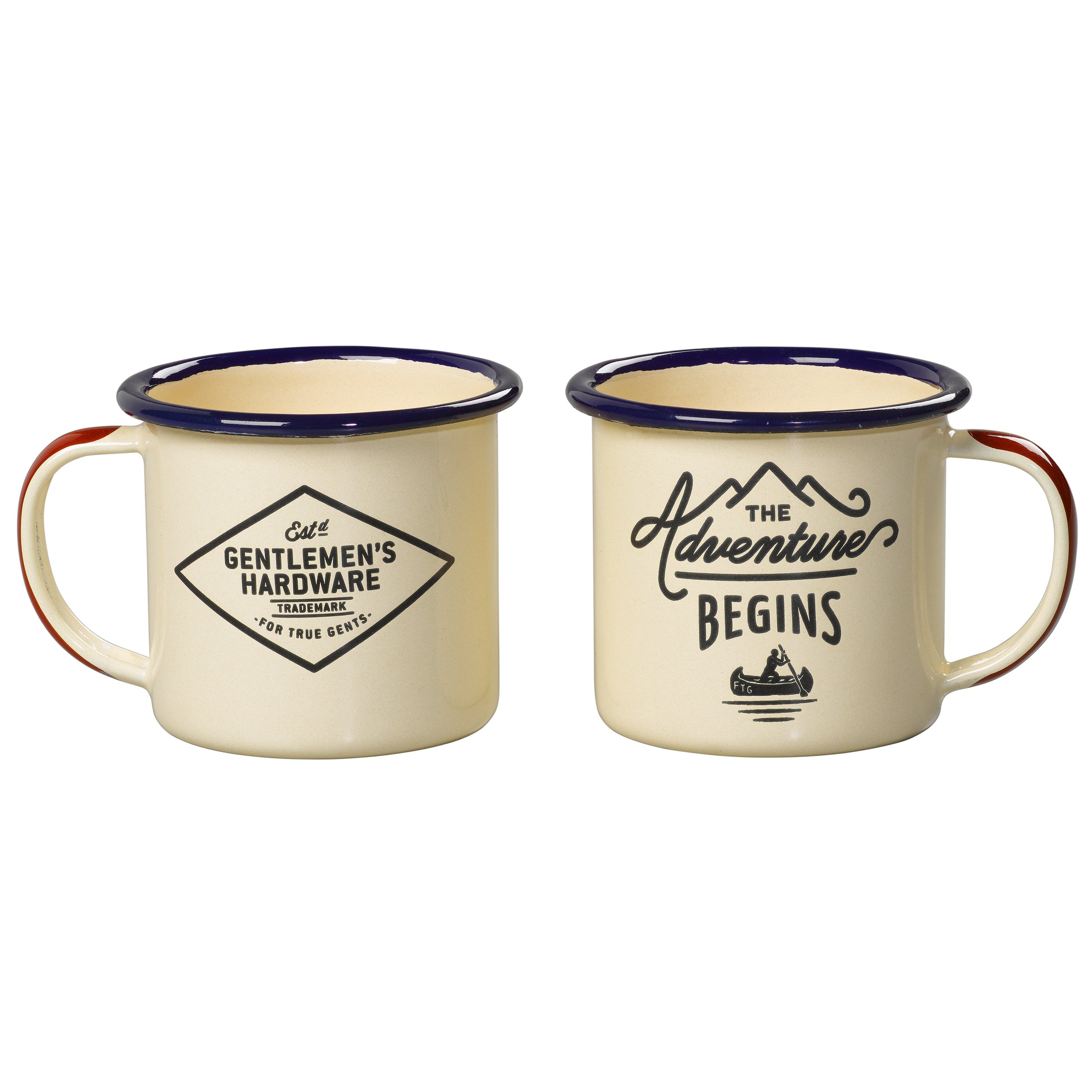 Wild and Wolf Gentlemen 's Hardware Emaille Espresso-Set, Cremefarben