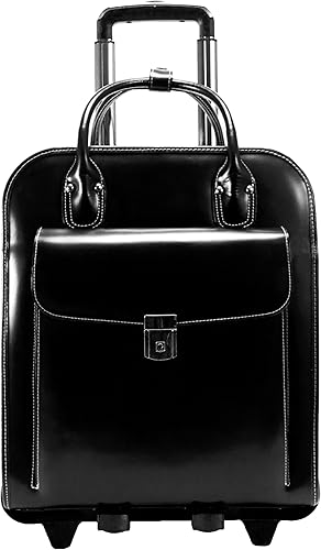 Miniatura 3 de McKlein LA GRANGE - Maletín de negocios para computadora portátil y tableta, de piel desmontable de 15 pulgadas, con ruedas para mujer, bolsa de