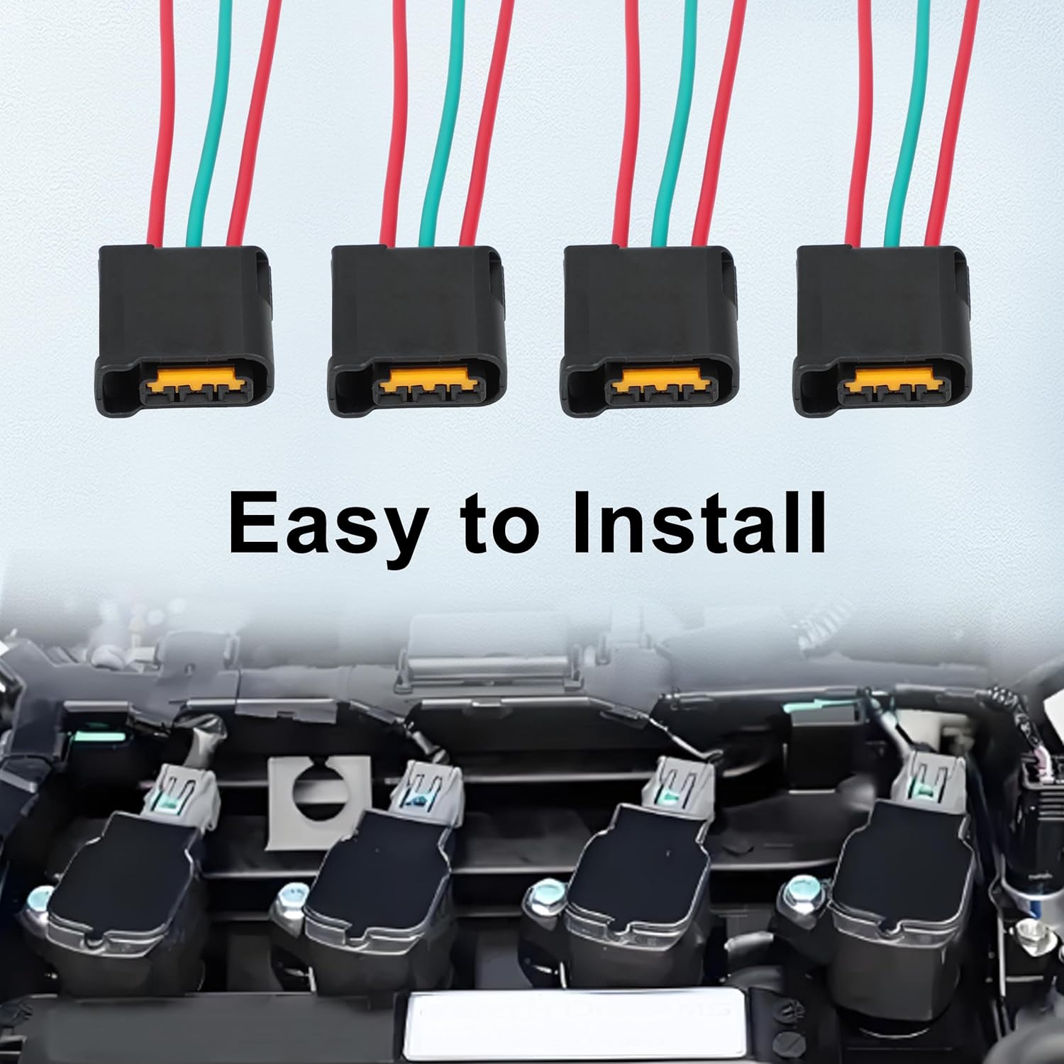 Ignition Coil Connector Plug Wire Harness for Subaru Tribeca Legacy Outback Forester Impreza Baja, for Saab 9-2X, 4pcs