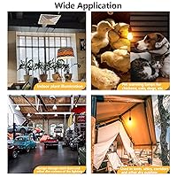 Vista 6 de Cable de luz colgante – Bombilla colgante de 10 pies con cable de enchufe – Paquete de 2 cables de lámpara E26 con cable de extensión negro, cable