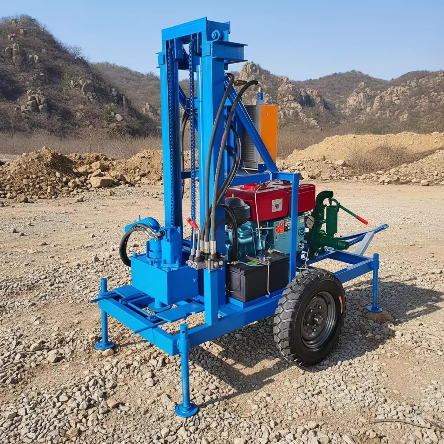 Small and Portable Water Well Drilling Rig High Power Drilling Machine for Home and Farm Use