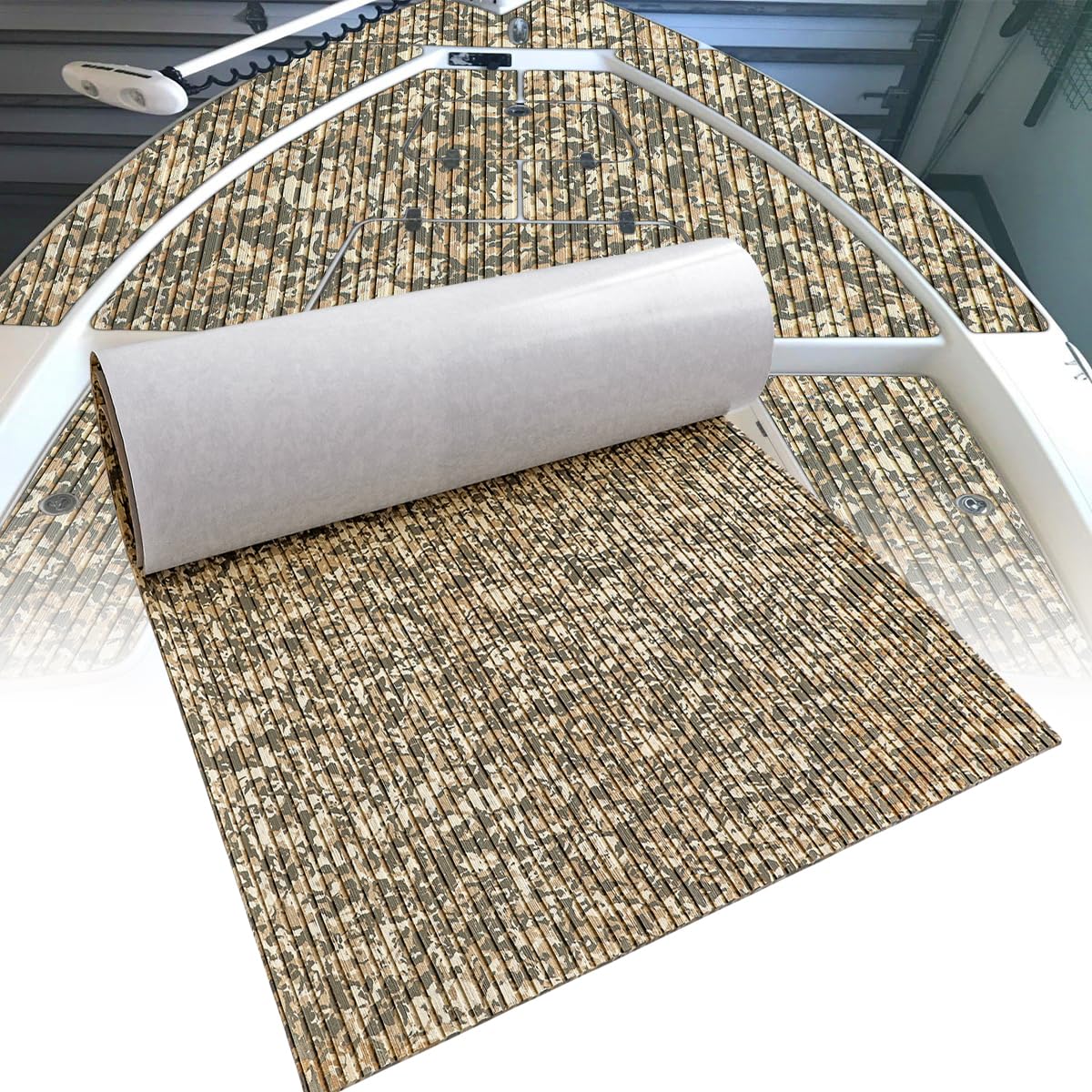 HZCHIONE Boat Flooring Desert Camo EVA Foam Boat Decking 240x41cm Non-Slip Boat Mat Self-Adhesive Foam Boat Deck Flooring Carpet Mat Rolls for Kayak Deck Boat Yacht Flooring Motorboat — image 1