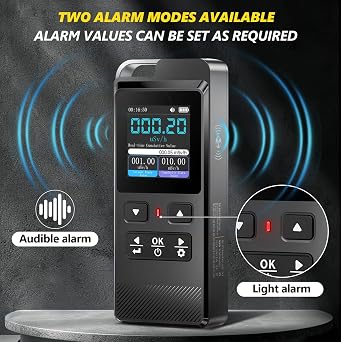 Geiger Counter Nuclear Radiation Detector GC-02,Digital Radiation Dosimeter, Smart Alarm Dosimeter Timed Detection and Data Saving, Portable Beta Gamma X-ray Monitor Radioactivity Tester