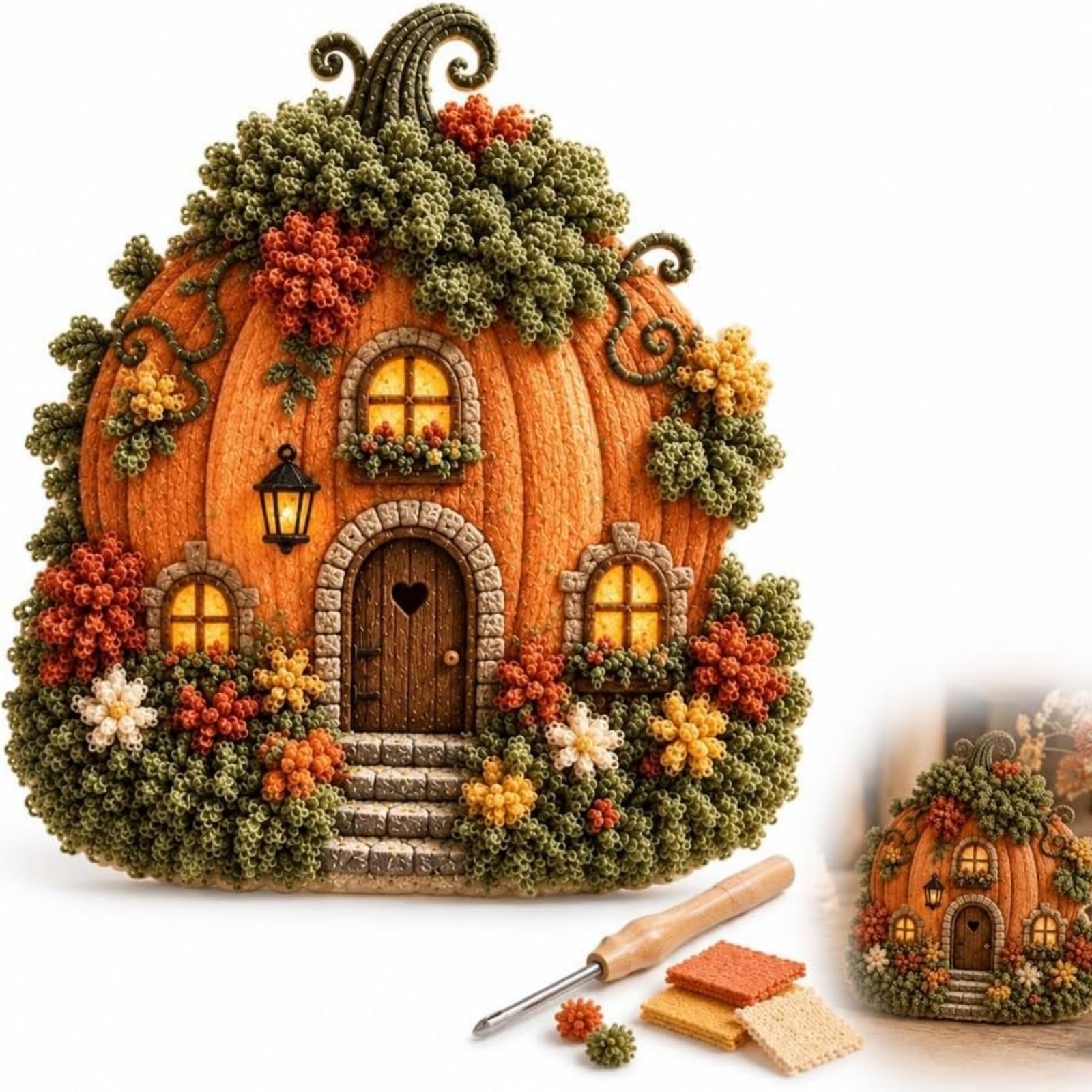 Guuzetu #F Whimsical Village 3D Fabric Poke Art Kit (#F)