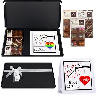 Personalised Birthday Card with Handmade Chocolate Gift- Letterbox Birthday Gift - Luxury Birthday Card (Birthday Heart)