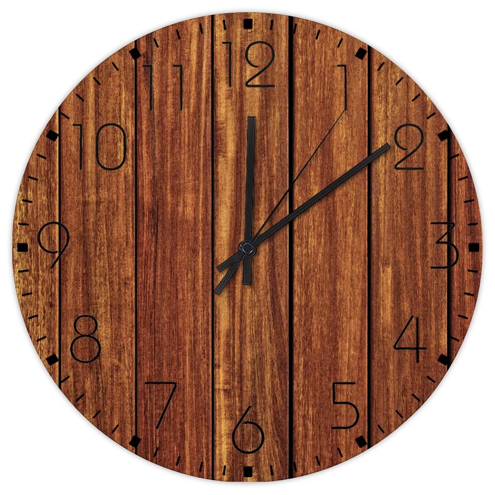 Horloge murale en bois 38 cm silencieuse sans tic-tac shabby