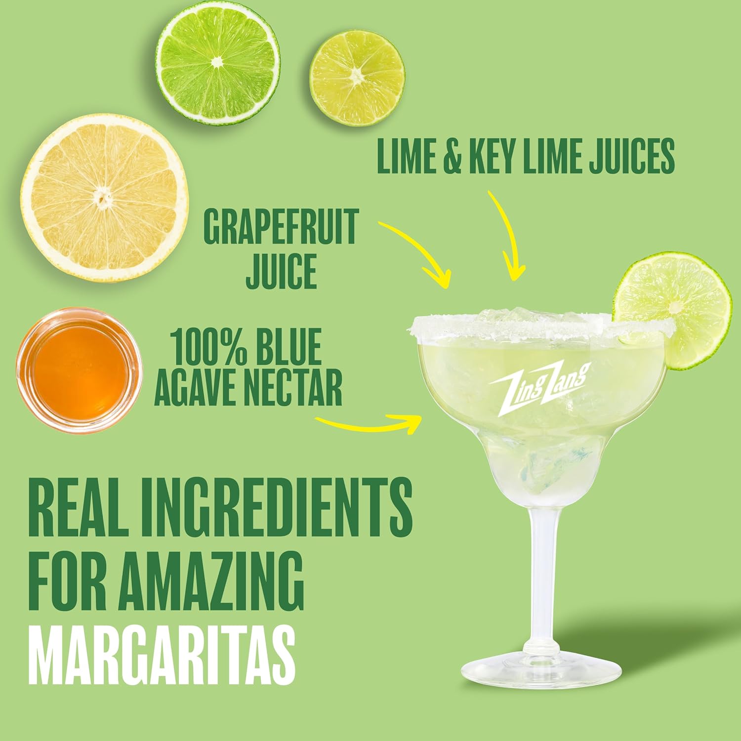 Zing Zang Classic Margarita Mix, Amazing Non-Alcoholic Cocktail Mixer, 7.5 Fl Oz Cans (Pack of 24)