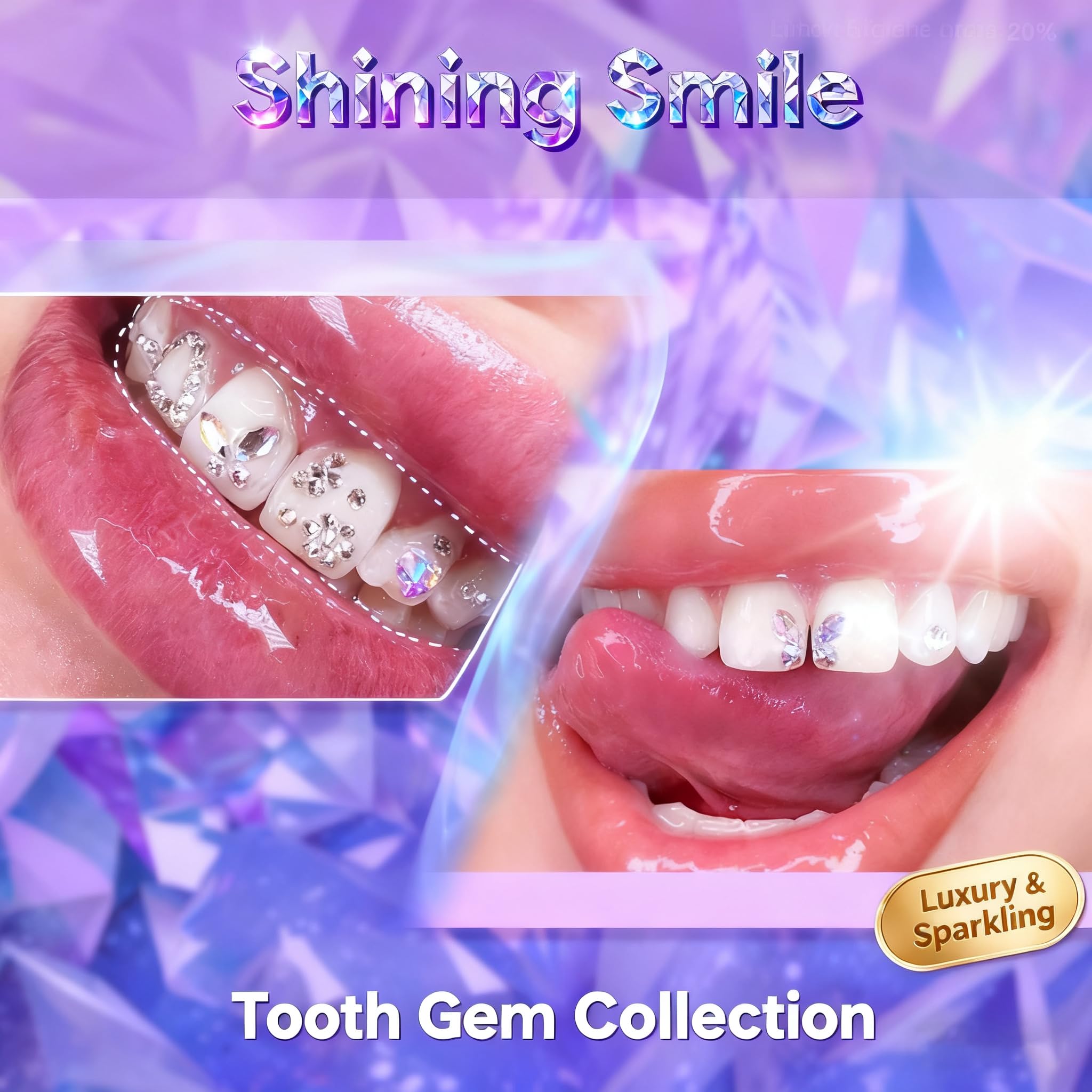 Amazon.com: Luretrap Y2K Trendy 30 Pieces Crystal Tooth Gem Kit