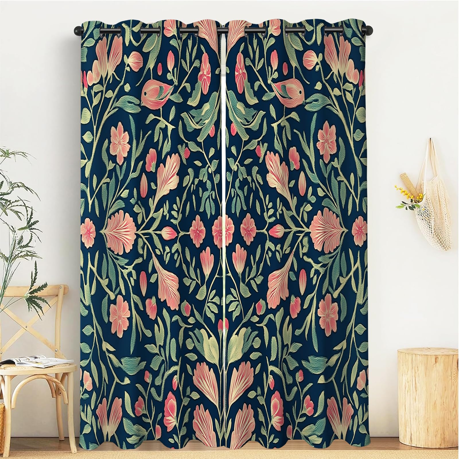 Rideau isolation thermique à motifs fleurs William Morris 140x160cm