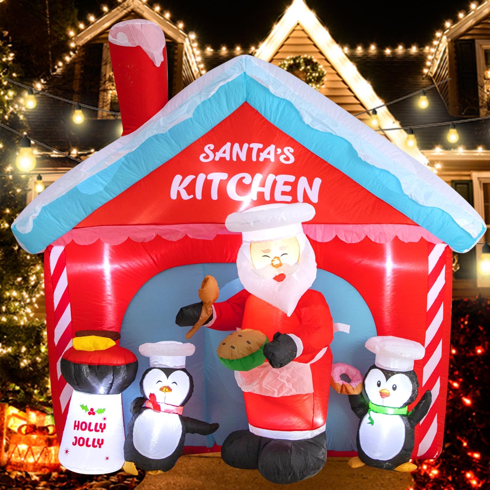 Meooeck 4 Ft African Christmas Inflatable Decoration Black