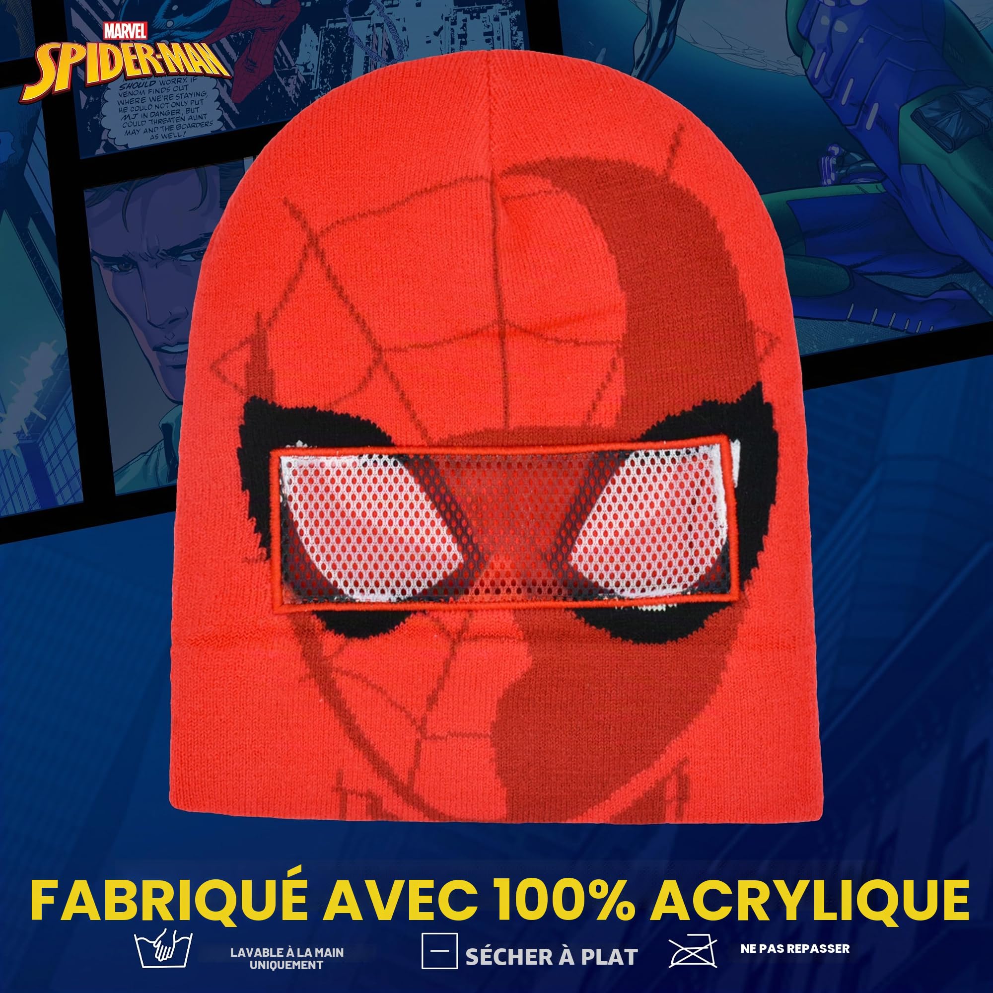 Concept One Marvel Spider-Man Miles Morales Bonnet d'hiver Tricoté À Revers - Bonnet - Mixte
