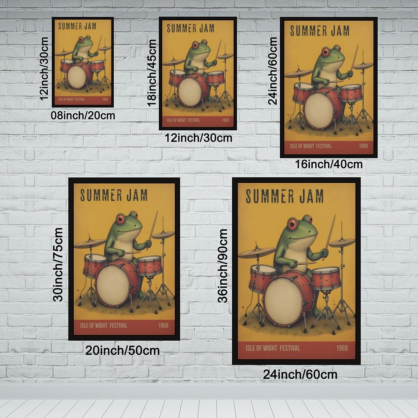 Poster musicale retrò, su tela, decorazione per camera da letto, ufficio, stanza, regalo, 40,6 cm di lunghezza x 61 cm di larghezza
