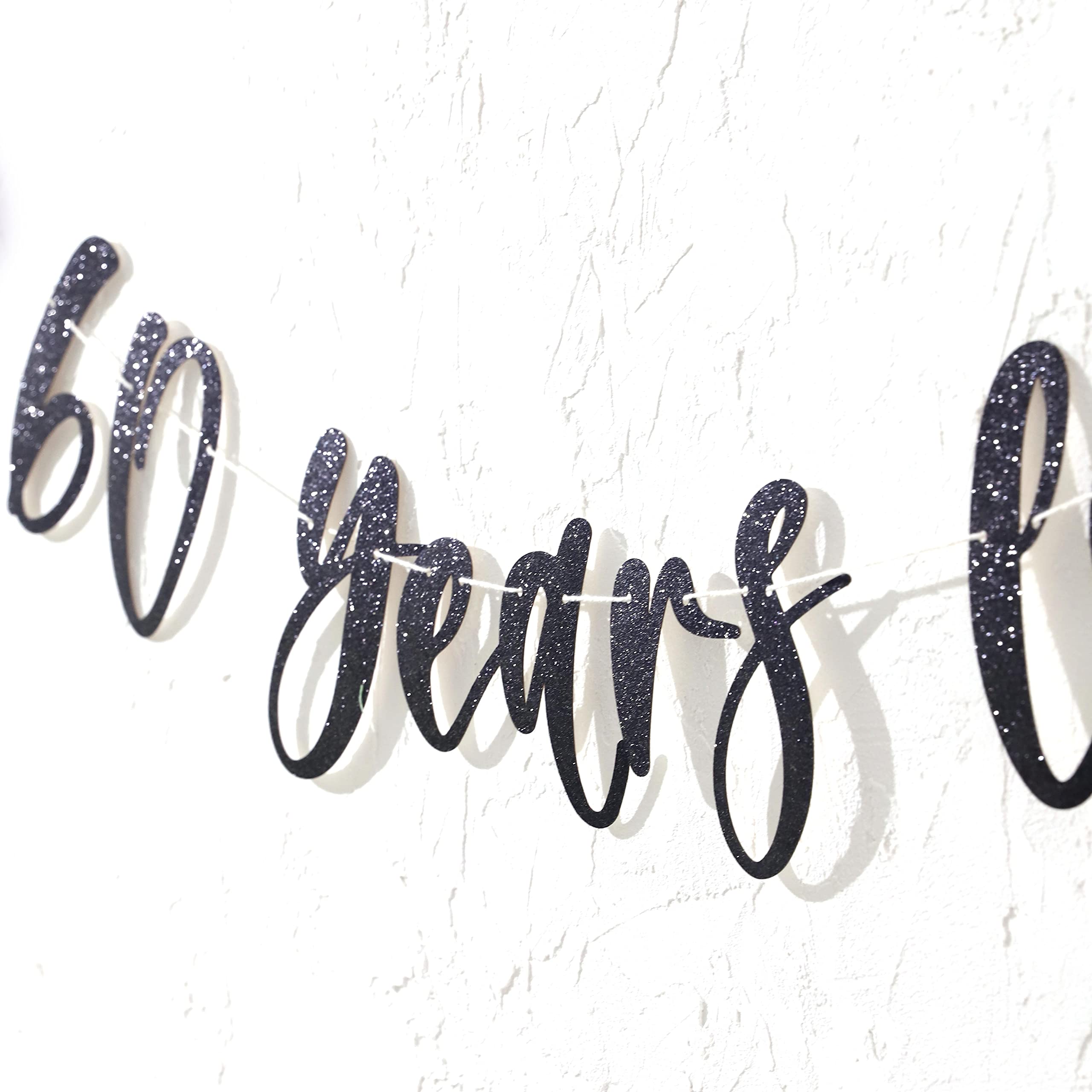 YESSWL 60 Years Loved Banner – Glitzer-Banner Zum 60. Geburtstag Oder Jubiläum