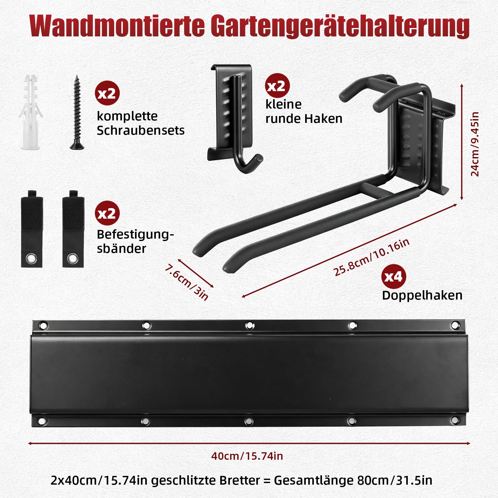 LTPAG Wandhalterung für Gartengeräte und Skihalterung