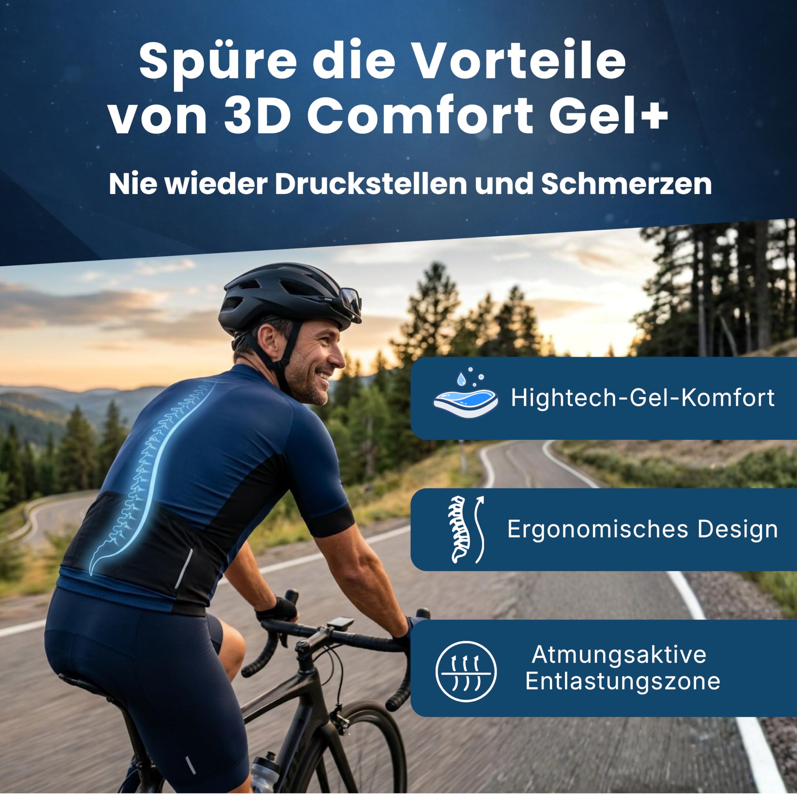 Fahrradsattel Serie – Ergonomischer Gel Fahrradsattel mit Stoßdämpfung, Belüftung und wasserdichter Oberfläche