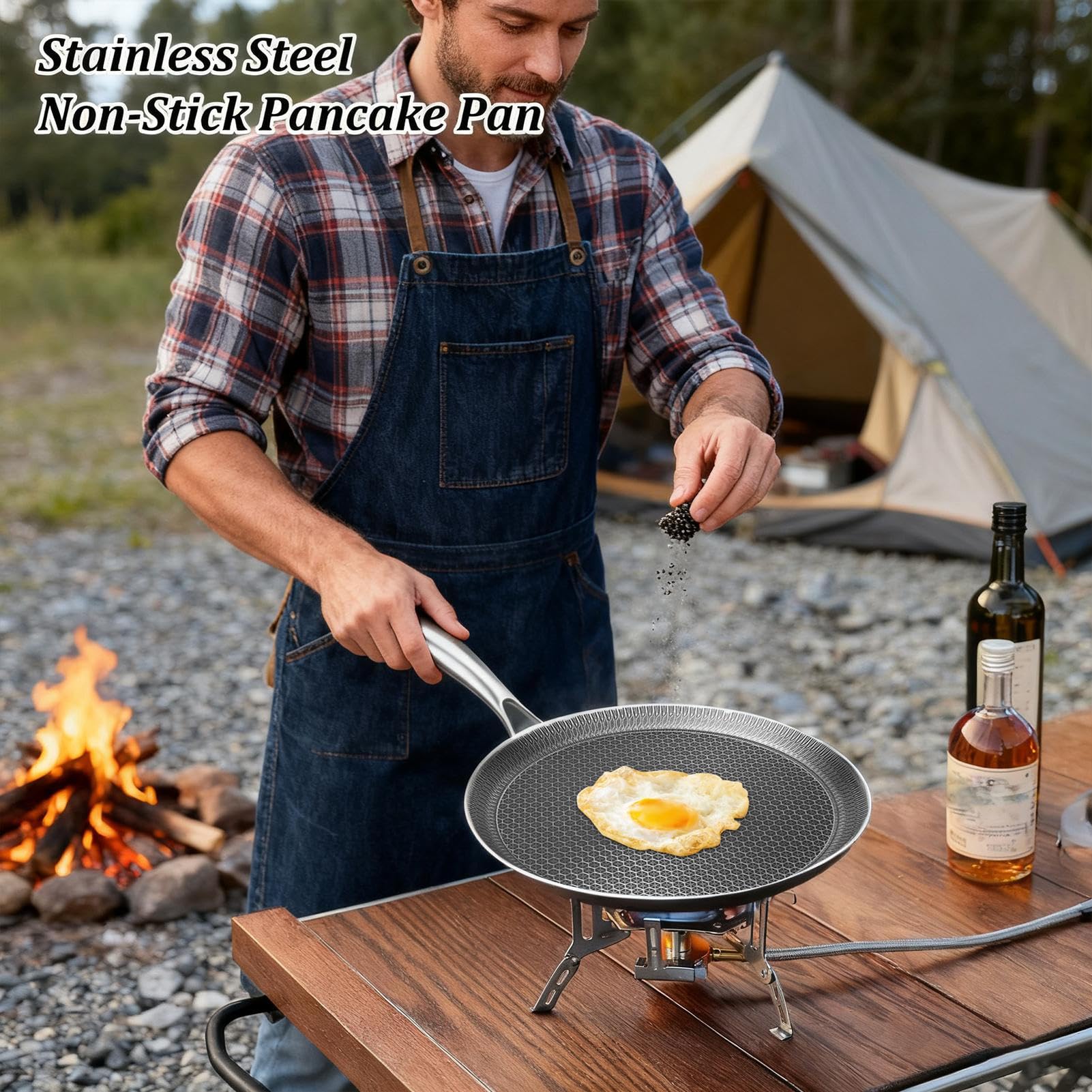 Sartén para panqueques - Sartén para crepes | Utensilios de cocina grandes para barbacoa de 24 cm, máquina de desayuno, máquina de tortilla de desayuno, cocina eléctrica de gas