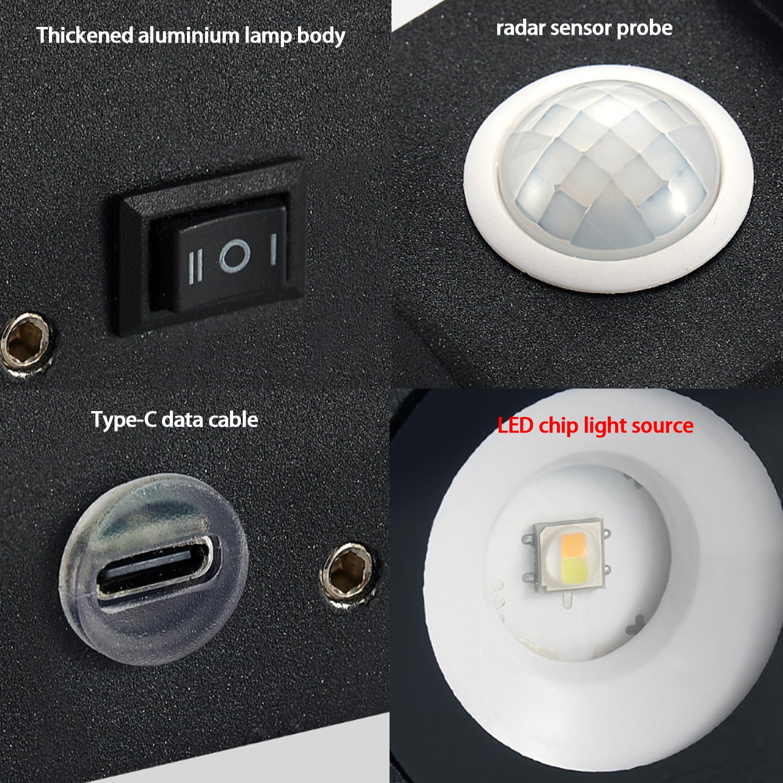 Lampa ścienna z czujnikiem ruchu LED, przełącznik, ładowana przez USB, pilot zdalnego sterowania, ściemniana, aluminiowa dekoracja wnętrz na schody, salon, hotel (czarny)