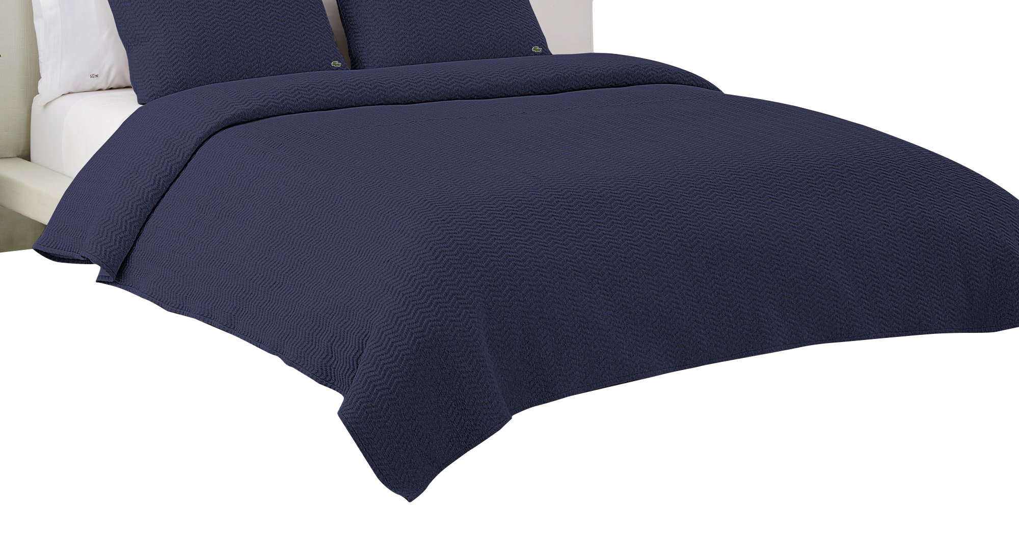 Lacoste Chevron Coverlet, Full/Queen, Navy