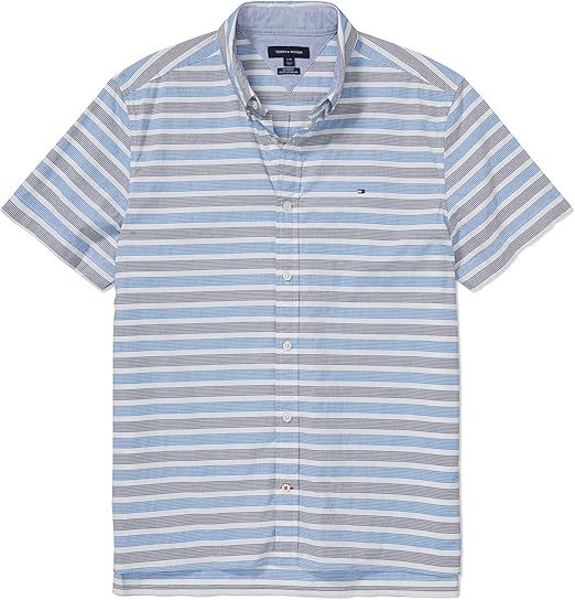 Tommy Hilfiger Men's Adaptive Seated Custom Fit Button Down Shirt with