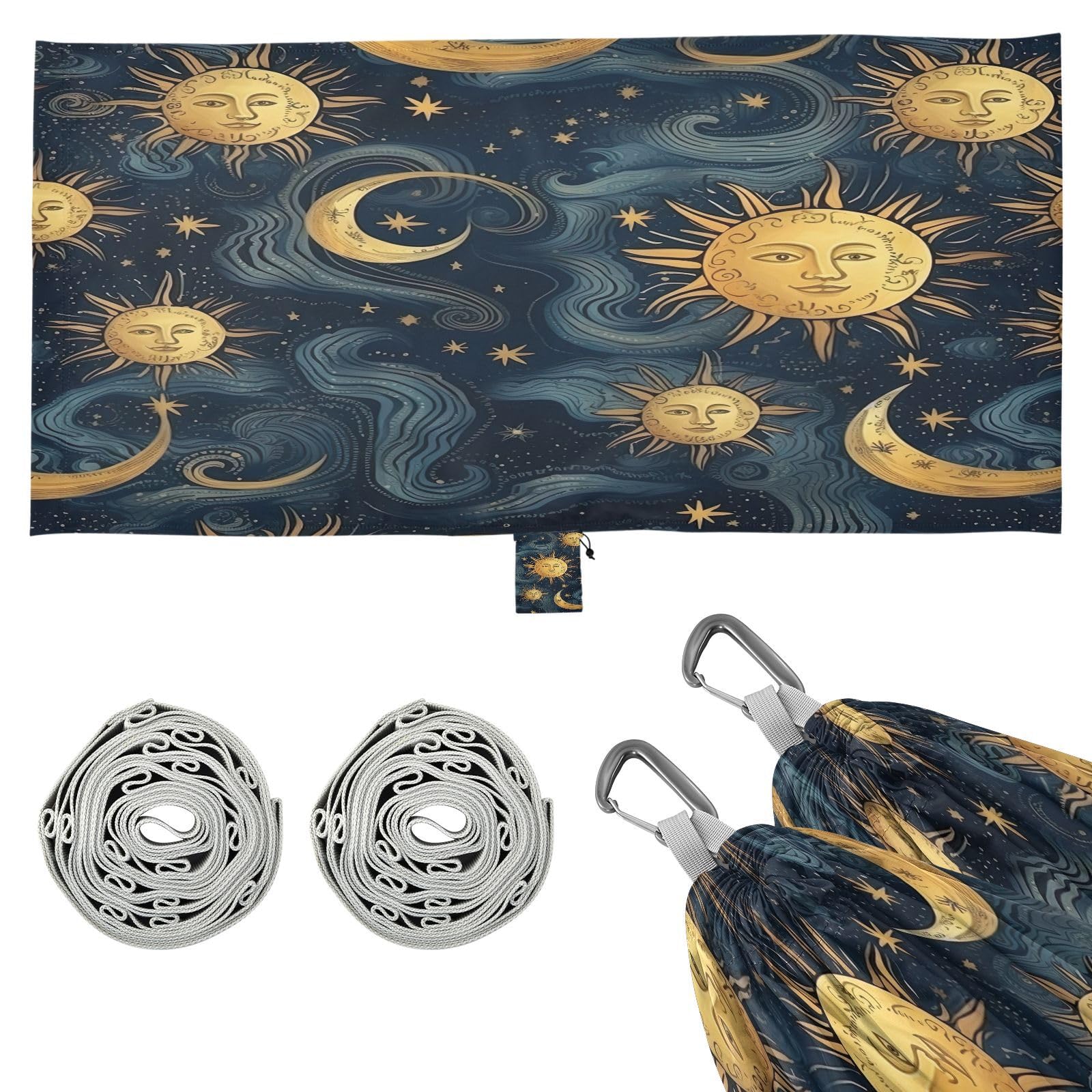 ATTX Sun and Moon Camping Hammock - Lightweight & Portable Hammocks, Heavy Duty 330lbs Capacity for Indoor, Hiking, Backpacking, Travel, Backyard, Beach#242