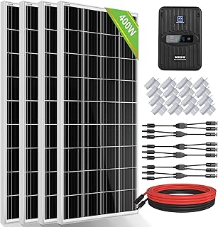 ECO-WORTHY 400 Watt MPPT Solar Panels Kits,1.6KWH Solar Starter Kit with 40A MPPT Charge Controller for RV, Boats, Trailer, Camper, Marine, Shed, Off-Grid