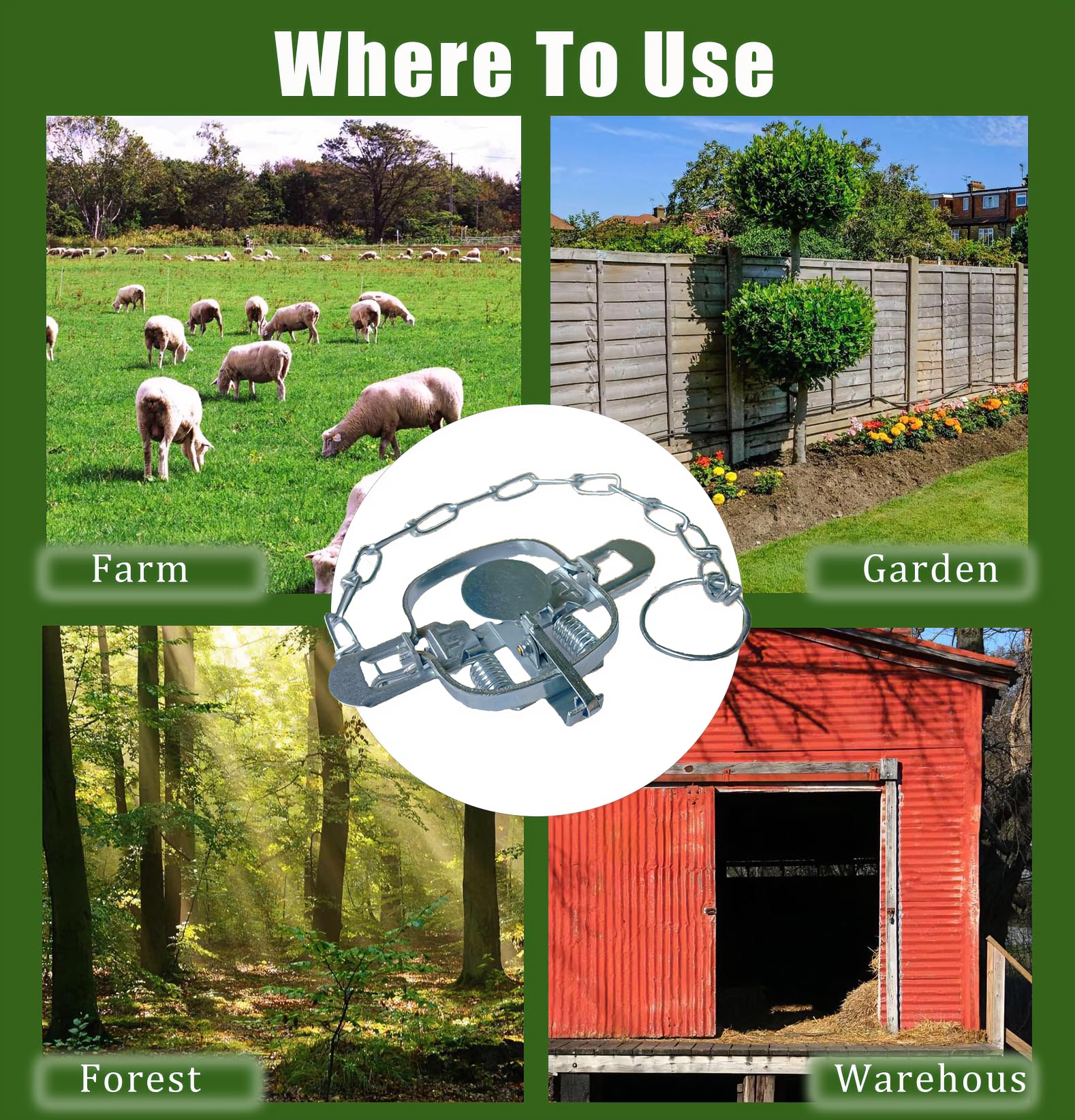 Live Small Animal Trap Raccon Rabbit Traps for Outdoor Farms Yards Gardens