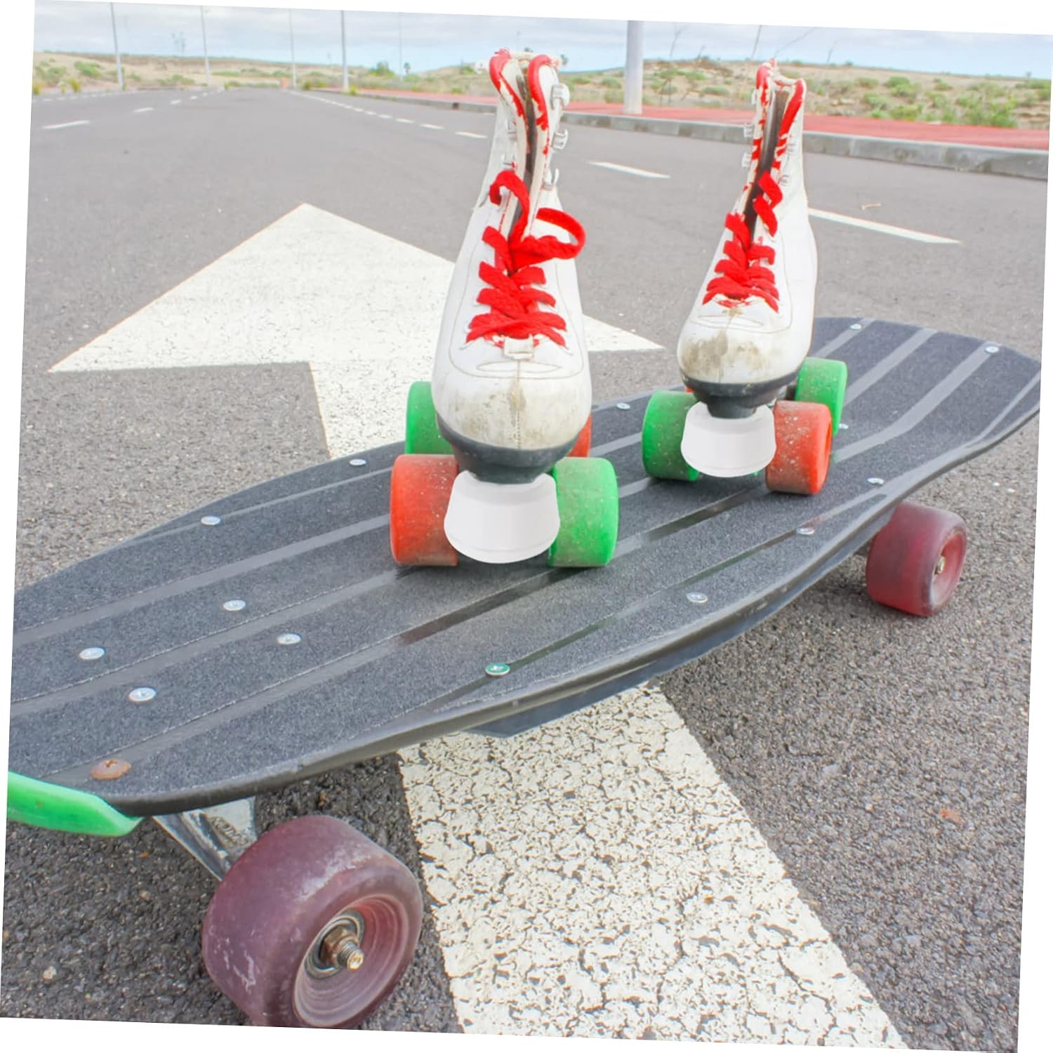 BESPORTBLE 2pcs Rubber Roller Skate Brake Toe Stopper for Double Row Skates Lightweight and Wear-Resistant for Smooth Stops and Rim