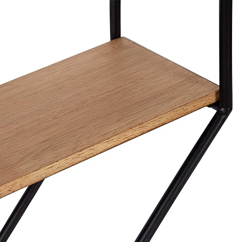 Miniatura 9 de Kate and Laurel Lintz Farmhouse - Estantería de pared octágona, 24 x 24 pulgadas, marrón rústico y negro, estantes geométricos modernos de 4 niveles