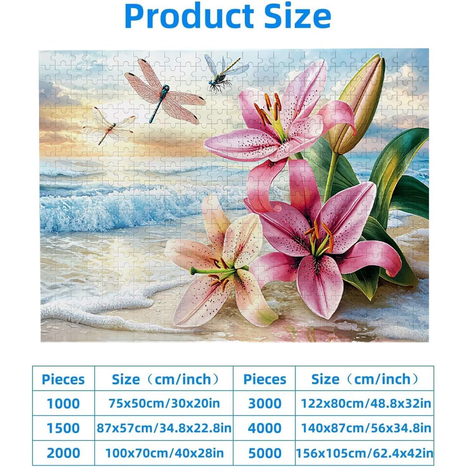 Puzzle 1500 elementów dla dorosłych puzzle dla dorosłych 1500 elementów puzzle wymagające i drażniące mózgi edukacja gra dla całości, prezenty dla mężczyzn, motyw puzzli: (Lilie plażowe) h-288
