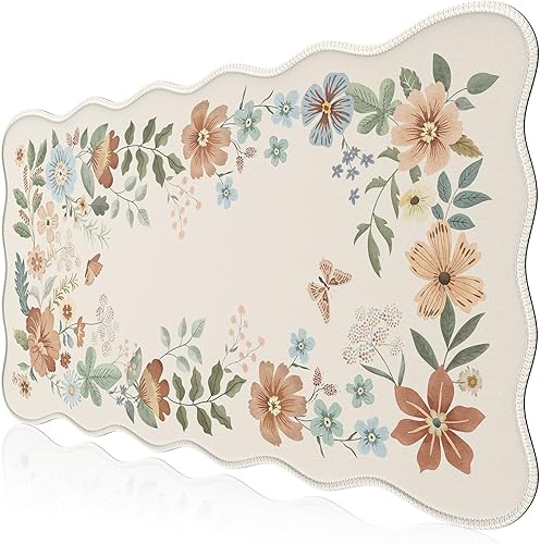 HAOCOO Tapete de escritorio rosa, almohadilla de escritorio para computadora, alfombrilla de mouse grande abstracta moderna para escritorio,