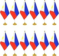 Vista 28 de WXTWK Paquete de 12 banderas de escritorio peruanas pequeñas mini banderas de mesa peruanas con base de soporte, decoración de celebración