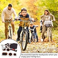Vista 4 de Kit de reparación de neumáticos de bicicleta, parche de perforación de tubo interior con parches de vulcanización, parches sin pegamento, raspado