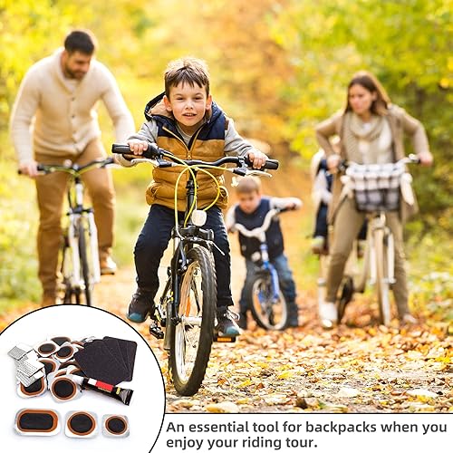 Miniatura 4 de Bike Tire Repair Kits - Bycicle Inner Tube Puncture Patch Kit with 24PCS Vulcanizing Patches,Sandpaper,Metal Rasp,Portable Storage Box for Cycling,