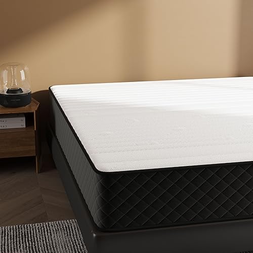 Miniatura 8 de Colchón híbrido tamaño matrimonial, colchón híbrido de 12 pulgadas con resortes embolsados y espuma viscoelástica, soporte firme medio, aislamiento
