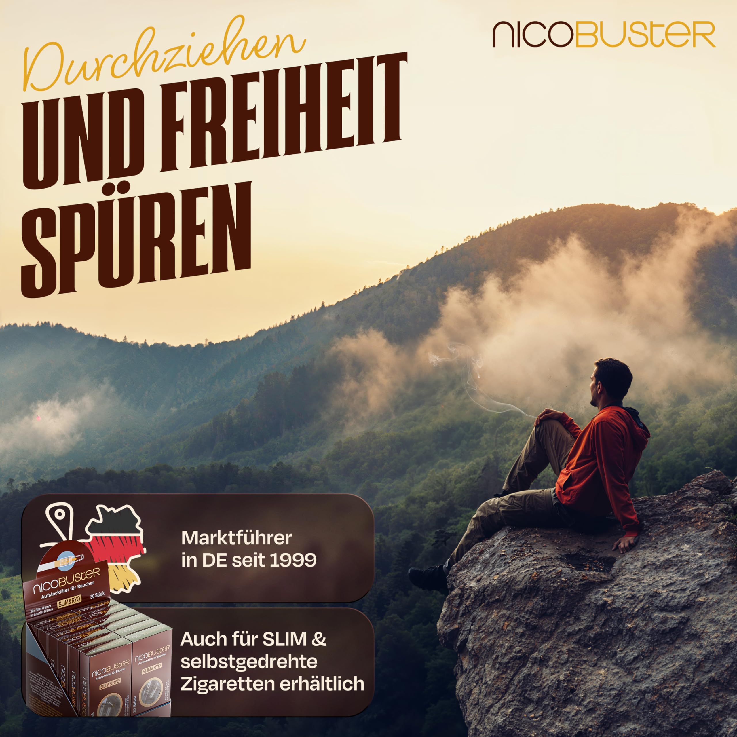 Zigarettenfilter - Aufsteckfilter für Raucher - 720 STK - Filter Aufsatz - reduziert Schadstoffe, Teer, Nikotin - kein Geschmacksverlust - 24 x 30 Filter