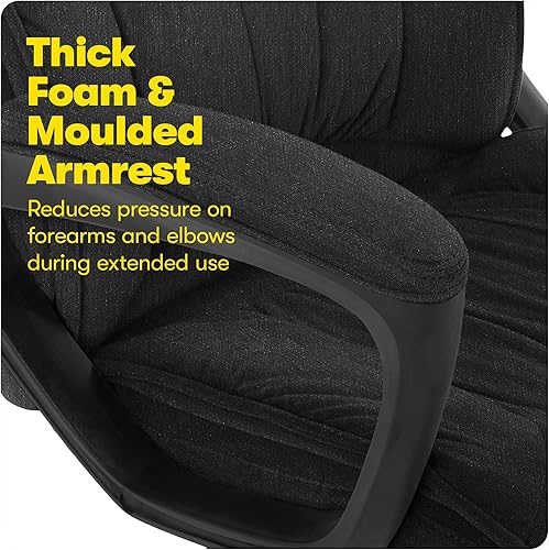 Miniatura 8 de Serta® Hannah Silla Ejecutiva para Oficina en Casa, Ergonómica con Respaldo Medio y Soporte Lumbar, Cojín de Asiento Firme, Almohadas de Cuerpo en