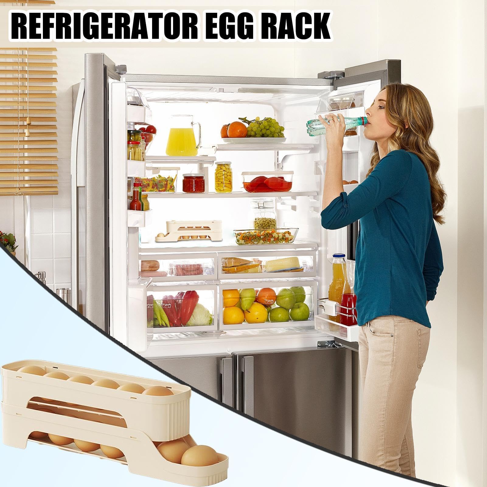 Rutschfester Eierhalter für Kühlschrank und Küche