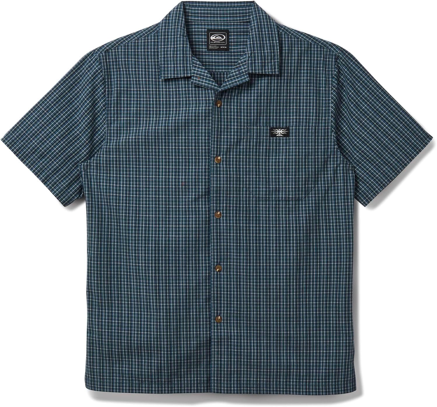 Quiksilver - Mens Liquid Metal Short Sleeve Woven Shirt, Color Orion Blue, Size: Small