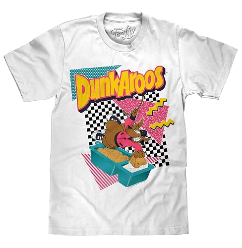 Tee Luv Men's Dunkaroos Cartoon Kangaroo T-Shirt - XX-Large - White