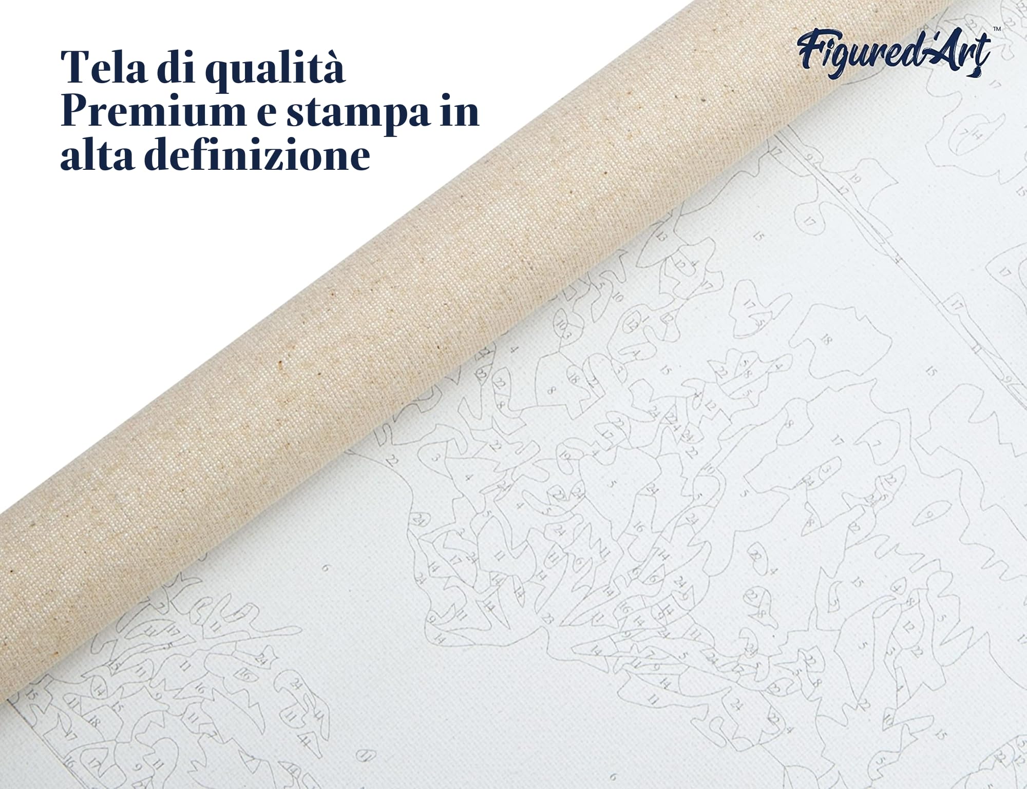 Figured'Art Dipingere con i Numeri - Paint by Numbers Aria Fresca Nella Foresta Invernale, Passatempo per Adulti, Kit Completo, Hobby Creativi - Quadri fai da te 40x50cm senza cornice