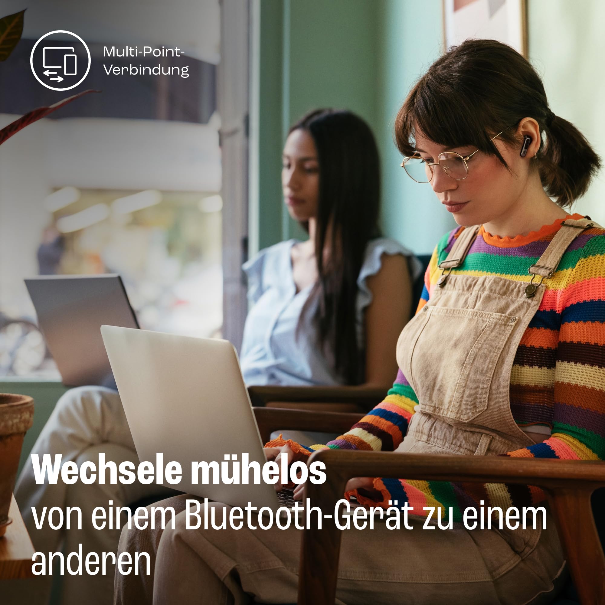 JBL Live Beam 3, Wireless Earbud-Kopfhörer mit Bluetooth, 48 Stunden Akkulaufzeit, True Adaptive Noise Cancelling und hochauflösendem JBL Signature Sound, IP55 wasserfest, mit Ohrstöpseln, Schwarz