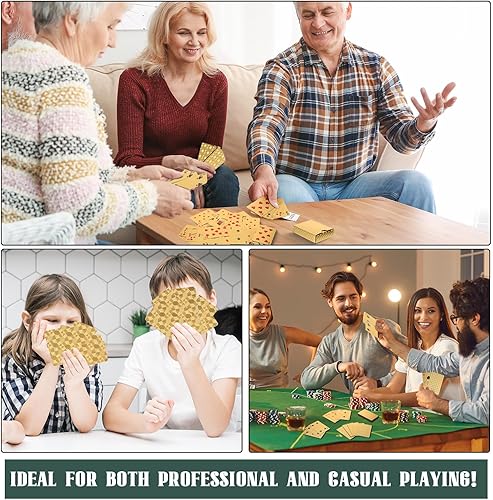 Miniatura 6 de Zubebe Paquete de 12 cartas de juego impermeables de plástico, baraja de cartas de póquer de diamante, lavable, flexible, para regalos de fiesta