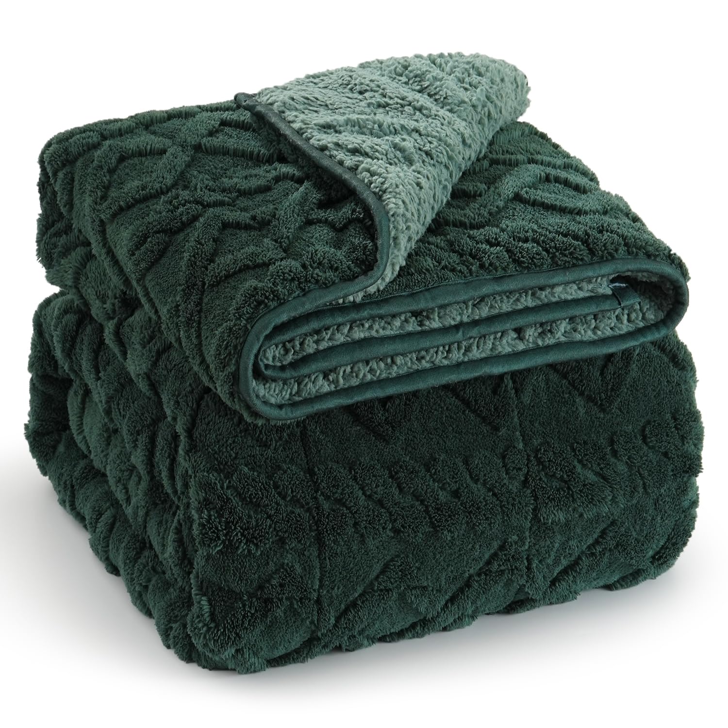 Wemore Gewichtsdecke für Erwachsene, Doppelbettgröße, 9 kg, doppelseitig, weich, flauschig, Jacquard, Sherpa, gewichtete Decken zum Schlafen, gemütliche, flauschige, gestrickte schwere Decke für Couch