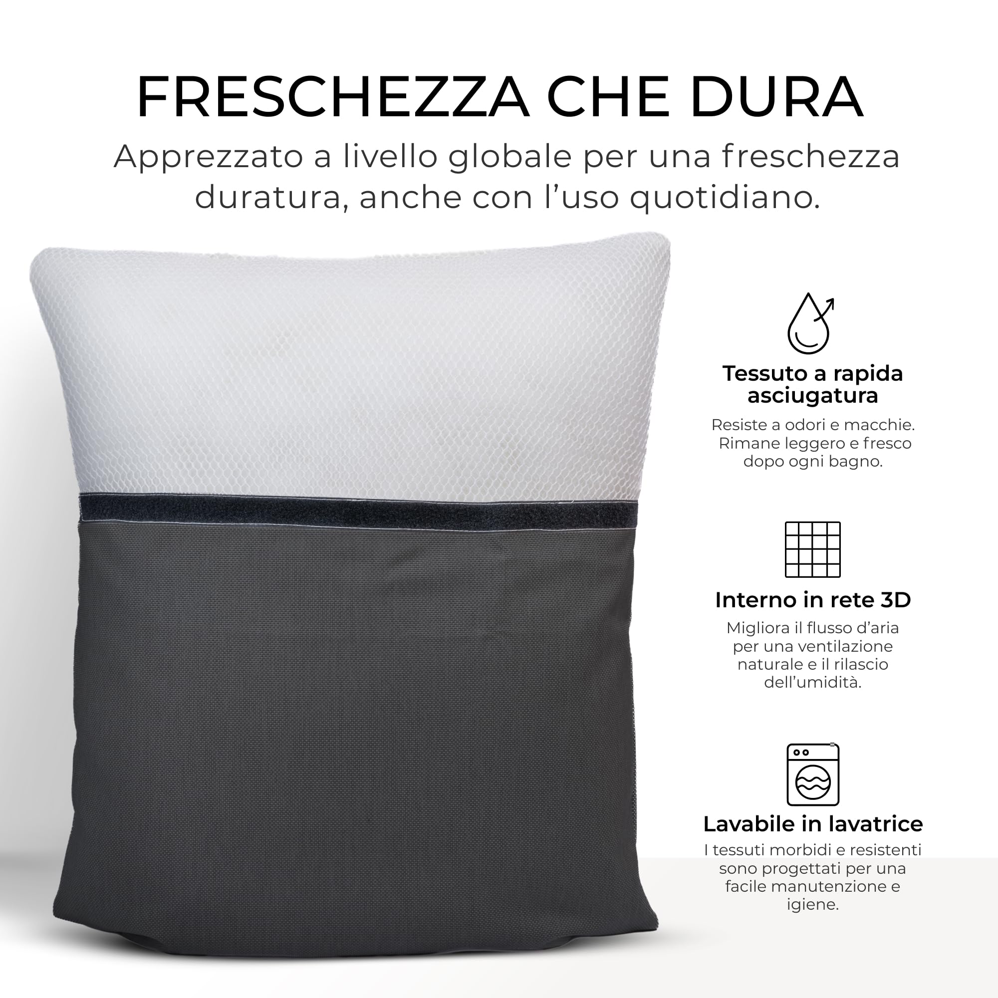 Cuscino vasca da bagno - Spesso e comodo, per supporto testa, collo e schiena - Materassino vasca da bagno lavabile e a rapida asciugatura, perfetto per bagno rilassante in casa - Grigio scuro