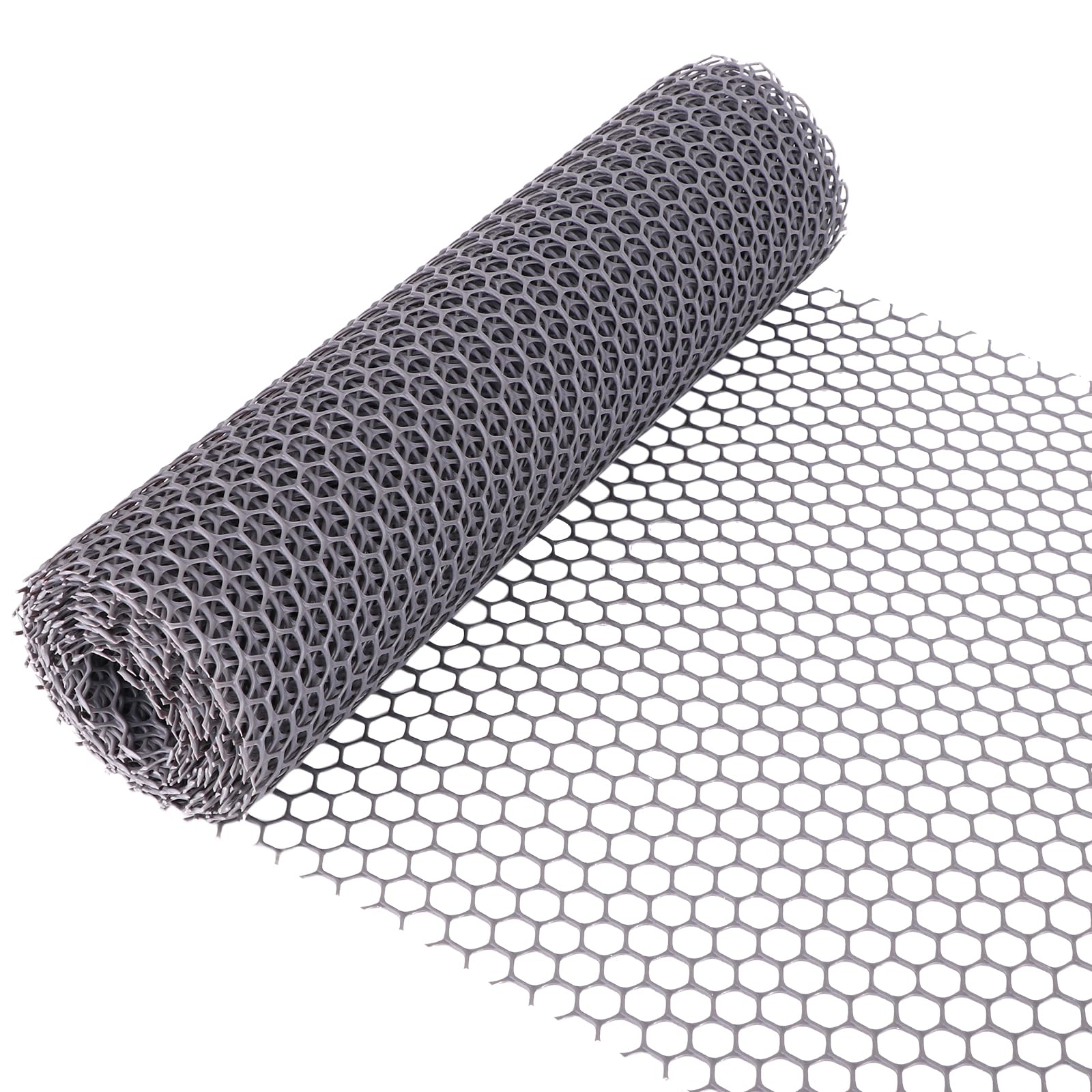 40cm x 5m Chicken Mesh Fence Roll Grey Garden Net Fence Plastic Fence Mesh Netting Poultry Breeding Netting Garden Balcony Protection Net for Home Décor and Gardening Yard