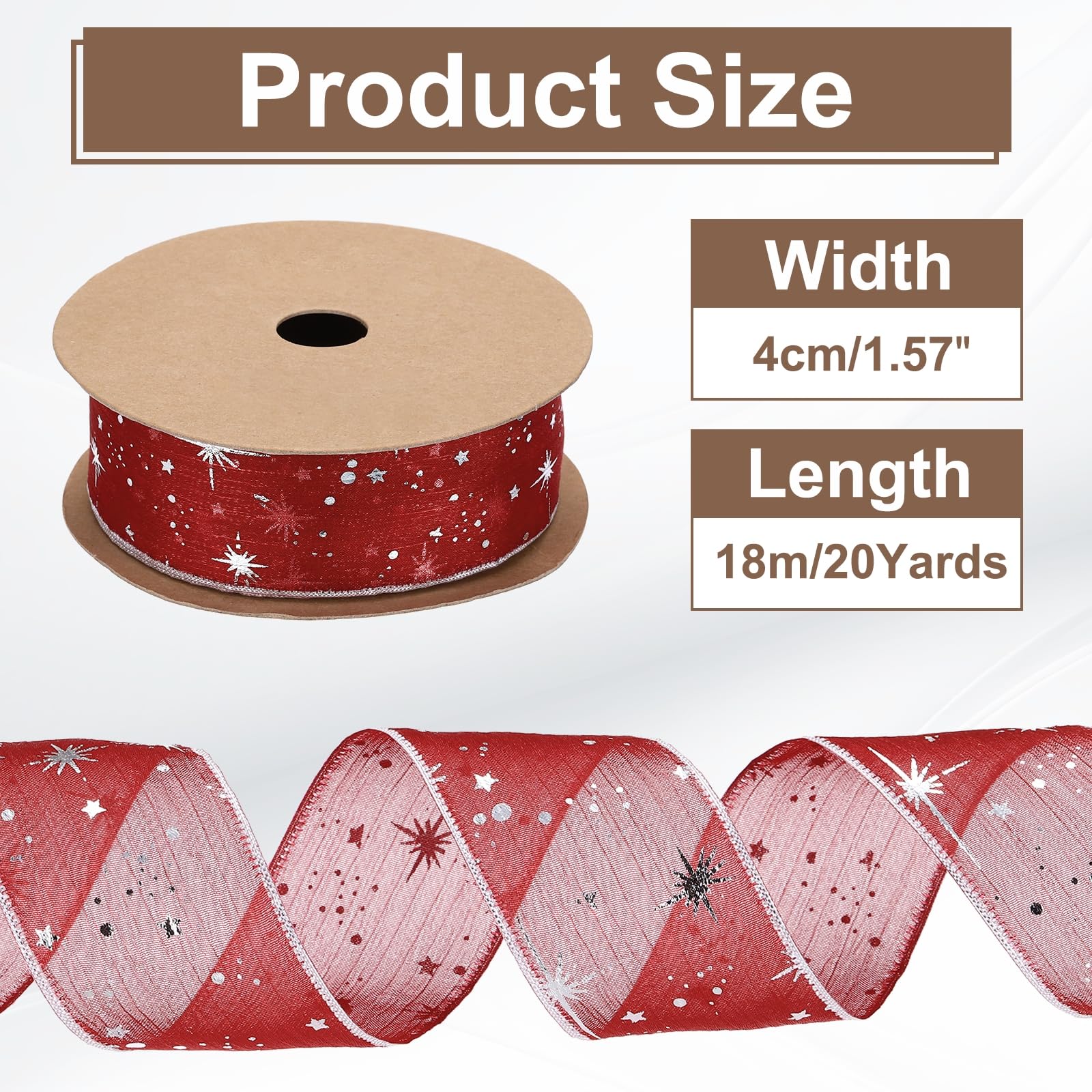 PATIKIL Organza Star Ribbon Wired - Image 2