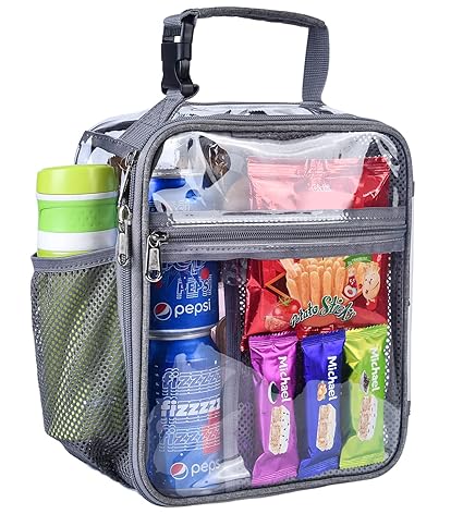 Oraben Stadium Approved Clear lunch Bag, Multi-Purpose Lunch Bag Reusable Clear Lunch Box/Clear Tote Bag Stadium Approved for Work,School,Picnic,Security Check(Small)