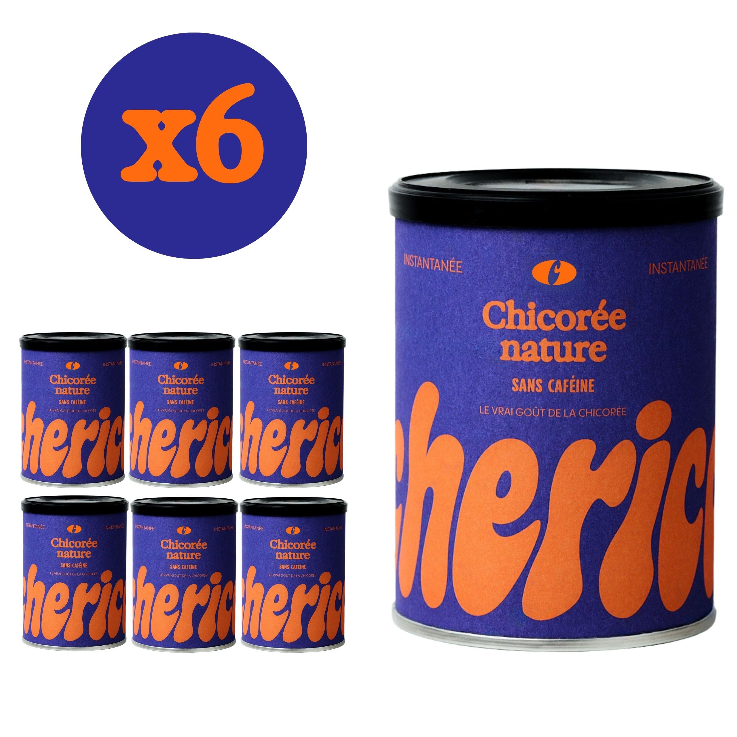 CHERICO Chicorée soluble – Pack de 6 x 100g - Chicorée sans caféine nature - Riche en fibres - Origine végétale - Notes toastées et noisette