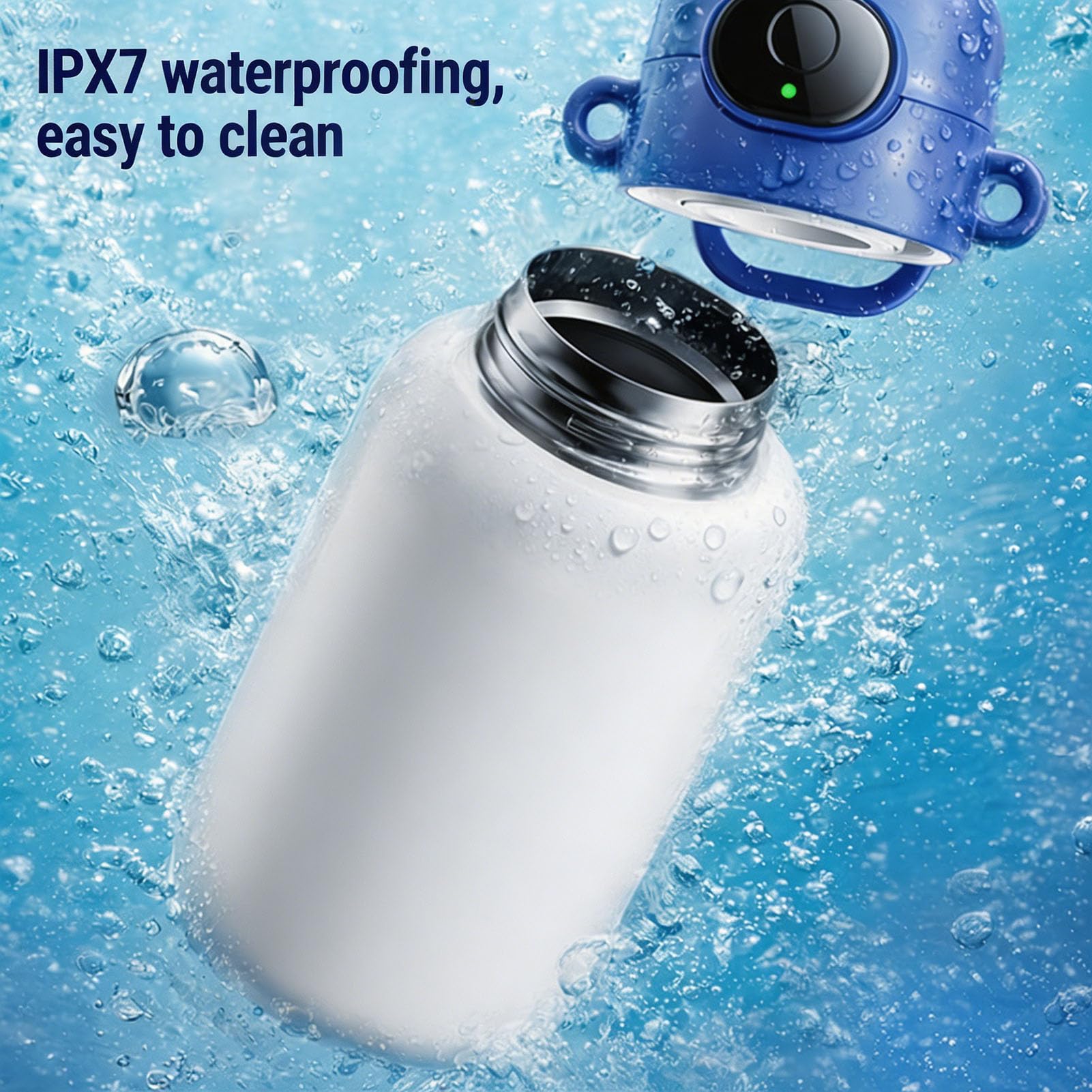 Asixxsix Bottiglia D'acqua Isolata, Sblocco con Impronta Digitale Borraccia Isolata in Acciaio Inossidabile IPX7 Borraccia Sportiva da 550 Ml con Blocco Intelligente